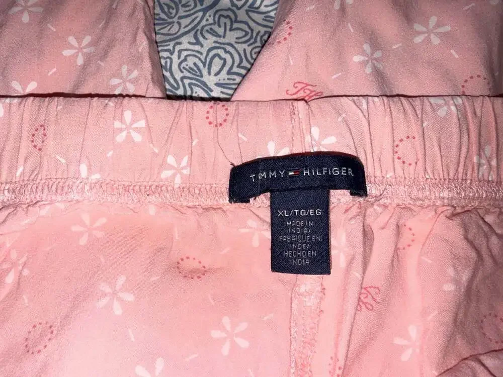 Tommy Hilfiger Women's Pink Floral Print Drawstring Pajama Lounge Pants Size XL